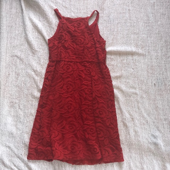 LOFT red lace dress - Picture 2 of 3